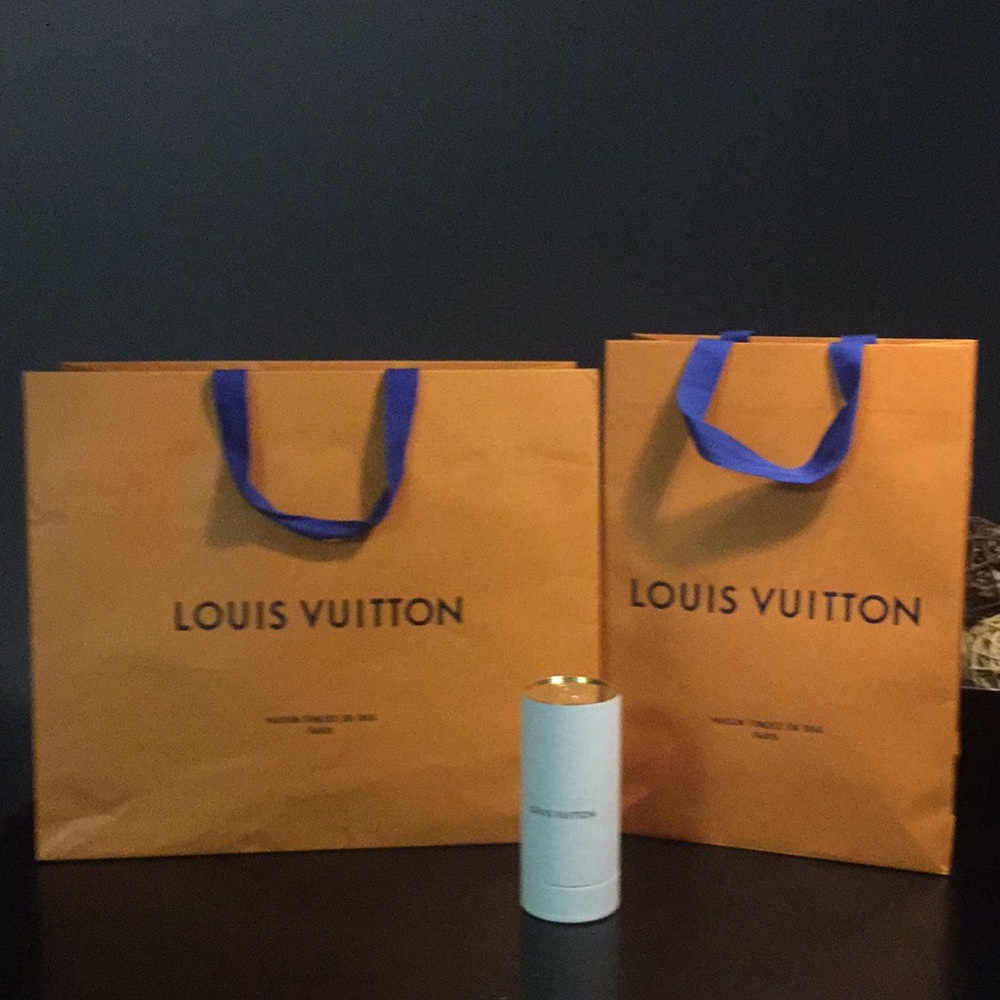 Authentic LV paper bags/empty LV perfume bottle
